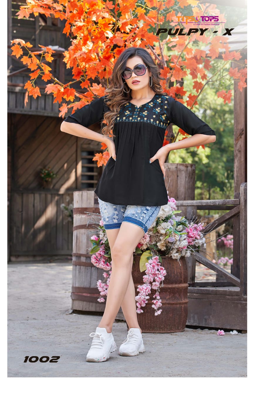 Tips And Tops Pulpy 10 Fancy Designer Wear Wholesale Ladies Top 